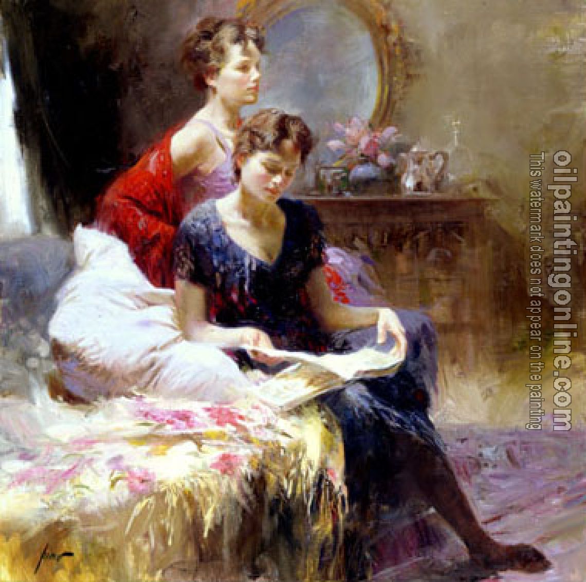 Pino Daeni - Impression oil painting.